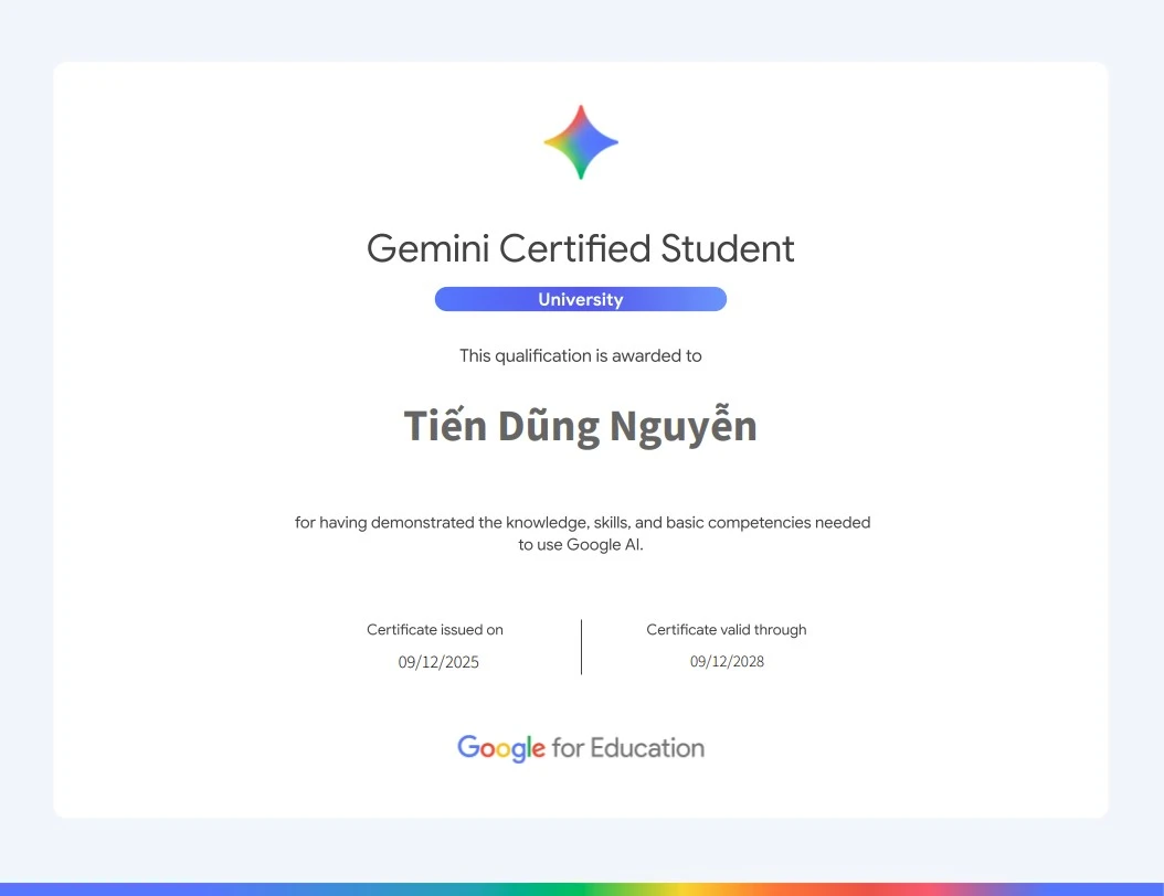chứng chỉ gemini google