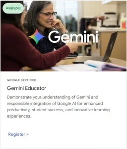 Chứng chỉ Gemini Google miễn phí cho giáo viên