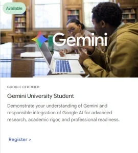 Chứng chỉ Gemini Google cho học sinh