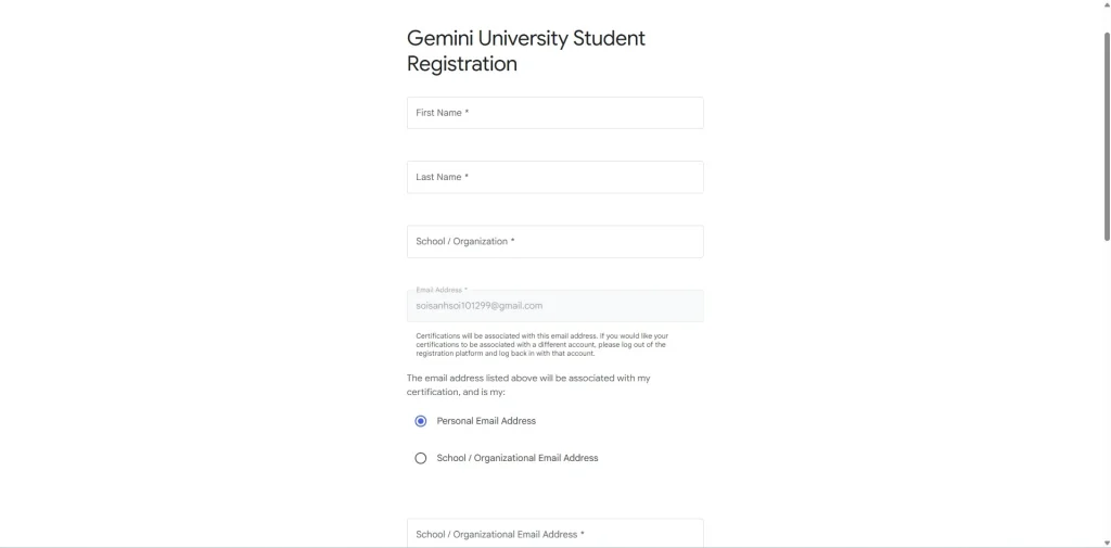 Chứng chỉ Gemini Google miễn phí